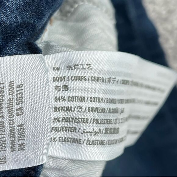 Abercrombie & Fitch Jeans Women's 24 Blue Skinny Mid-Rise Dark Denim - Picture 6 of 11